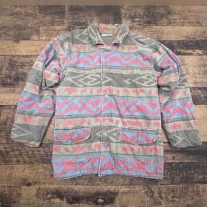 Chicos Design Southwestern Pattern Button Up Jacket XL‎ Cotton